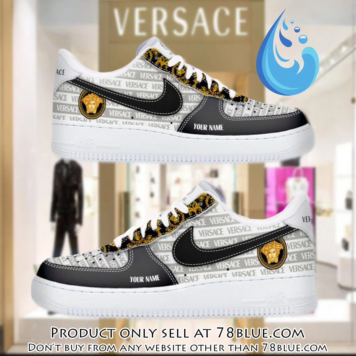 Personalized versace luxury air force 1 sneakers limited af1 shoes oaf1019 78b5110573